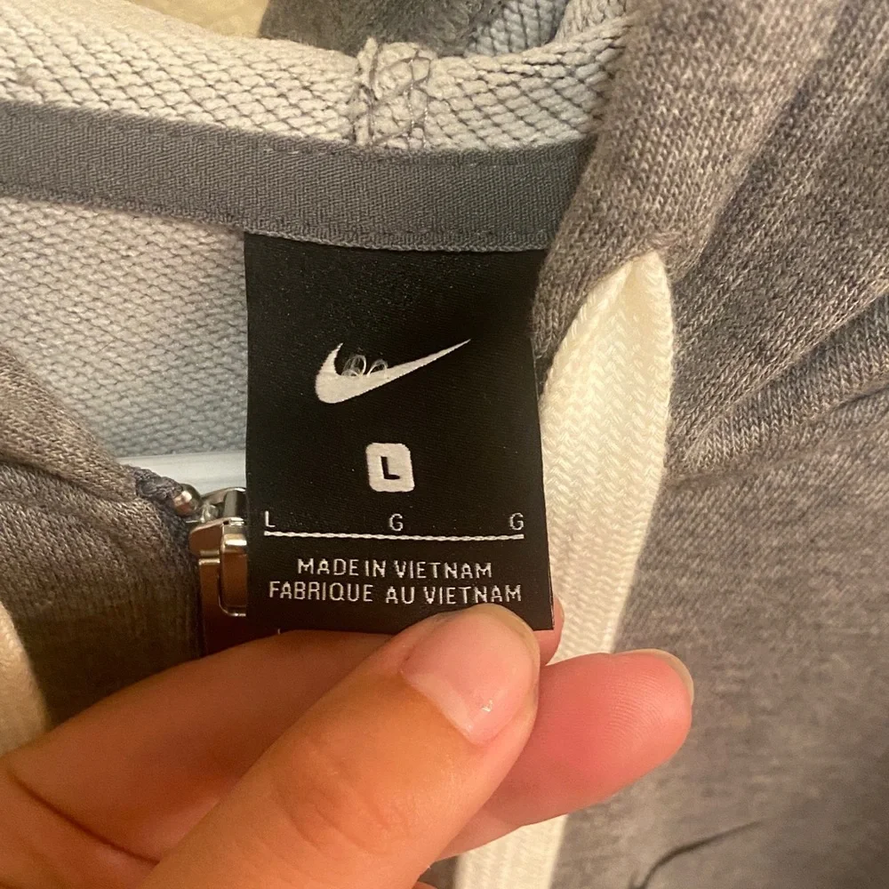 Nike Men's Charcoal Zip-Up Sweater - Picture 2 of 2